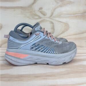 Hoka Women's Gray and Pink Running Shoes